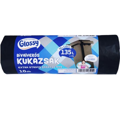 Glossy Bivalyerős kukazsák 135L   70x110cm    10db-os