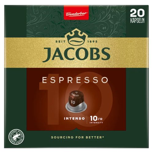 Jacobs Espresso 10 Intenso őrölt-pörkölt kávé kapszulában 20 db 104 g