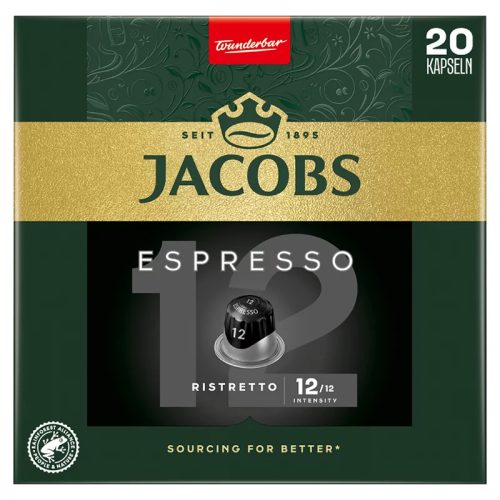 Jacobs Espresso 12 Ristretto őrölt-pörkölt kávé kapszulában 20 db 104 g