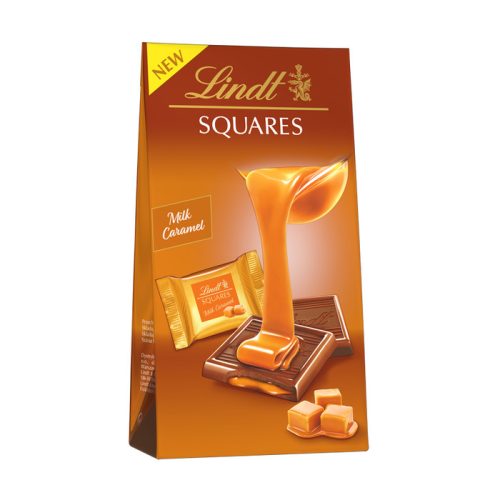 Lindt  Squares Tejcsokoládé Karamellel 144g