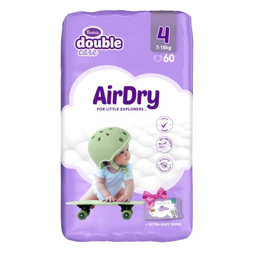 Violeta Double Care Air Dry Nadrágpelenka 4-es méret (7-18 kg) 60db + 40db ajándék törlőkendő