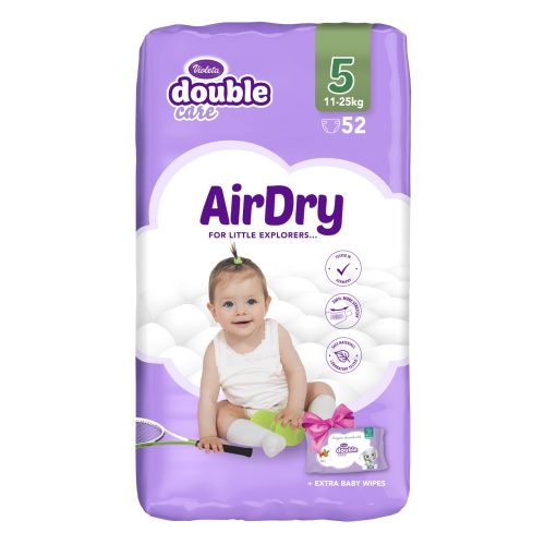 Violeta Double Care Air Dry Nadrágpelenka 5-ös méret (11-25 kg) 52db + 40db ajándék törlőkendő