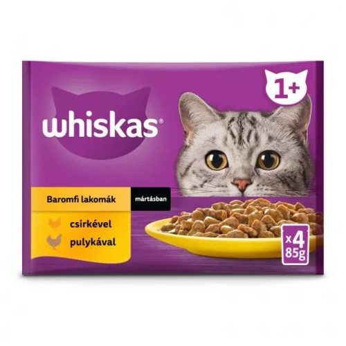 Whiskas alutasak 4-pack szárnyas válogatás mártásban 4*85gr Multipack