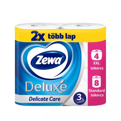 Zewa Deluxe 3 rétegű toalettpapír Delicate Care XXL 4 tekercs